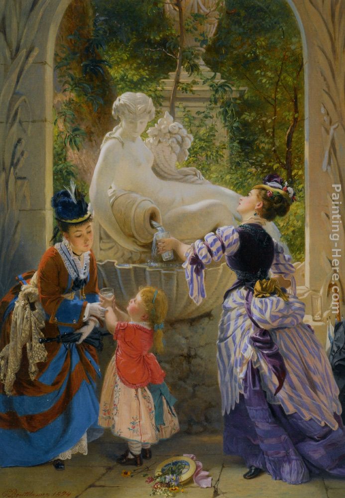 A La Fontaine painting - Charles Edouard Boutibonne A La Fontaine art painting